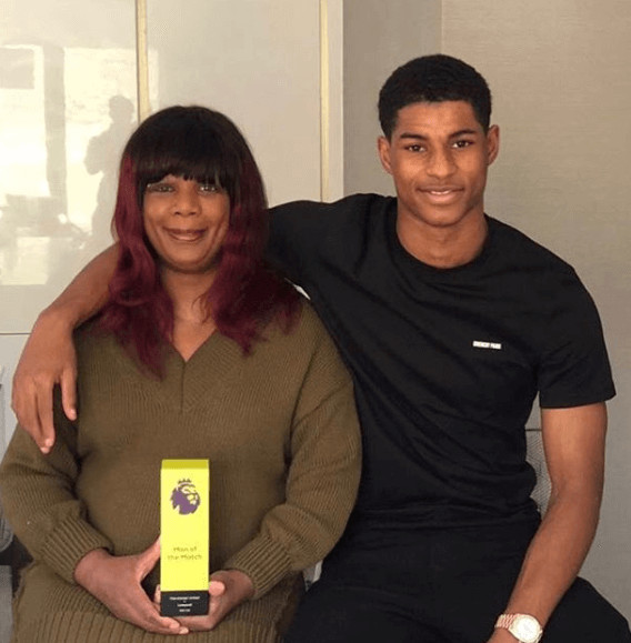Melanie Rashford With Son Marcus Rashford Man Of The Match Award